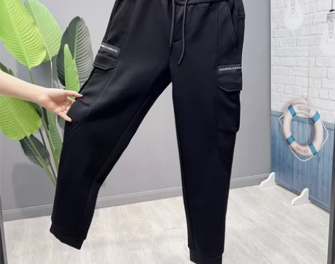 全新海澜之家去标束脚工装加绒加厚男士休闲运...