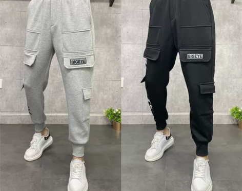 2022冬季加绒加厚工装运动裤男ins潮牌...