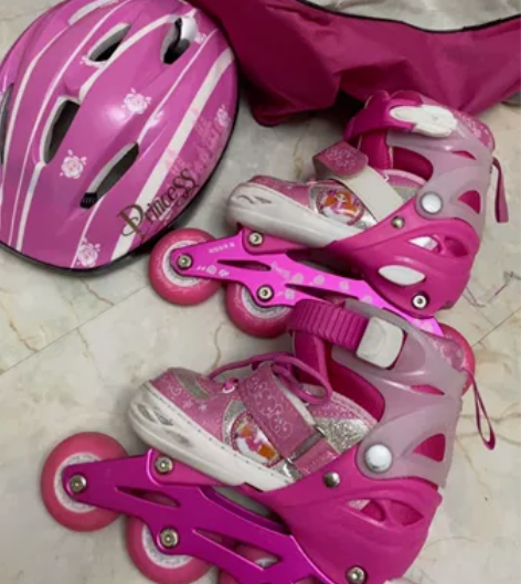 捷豹溜冰鞋男女儿童初学者轮滑鞋全套装可调变...