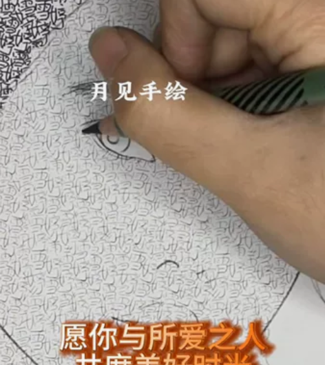 素描画像定制手绘彩铅画代画肖像画真人照片转...