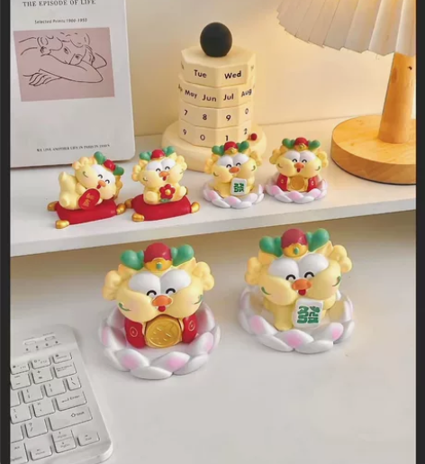 新款2024好运莲莲财神龙年赚钱高颜值桌面...