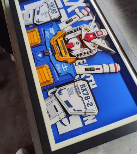 五款高达手工装饰立体画 【相框尺寸】68*...