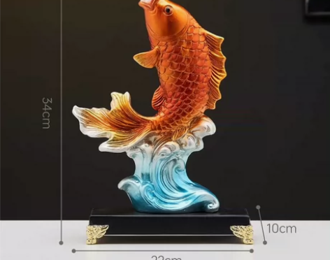 年年有余摆件，工艺品，陶瓷鎏金，88元包邮...