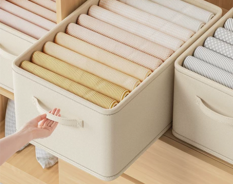 日本衣服收纳盒裤子收纳神器衣柜收纳分层衣物...