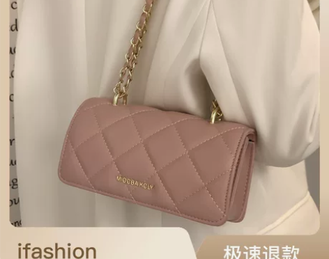 菱格小包包2022新款潮高级感百搭时尚链条...