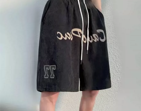 大码300斤短裤男夏季潮牌ins嘻哈字母印...