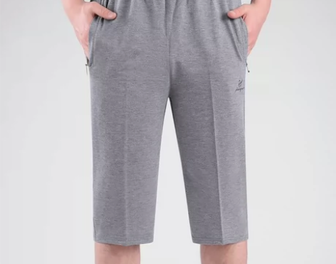 工厂清仓夏季薄款中老年运动七分裤男老人宽松...