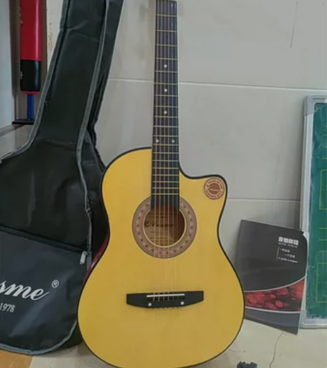 卡斯摩38寸吉他民谣吉他木吉他初学者入门练...