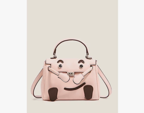 真皮女包恶搞笑脸凯莉包2022新款时尚手提...