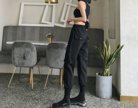 工装裤女显瘦高腰超火夏季薄款2020年新款...