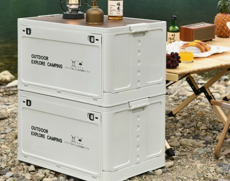 收纳箱 户外露营折叠箱野营木盖置物箱车载后...