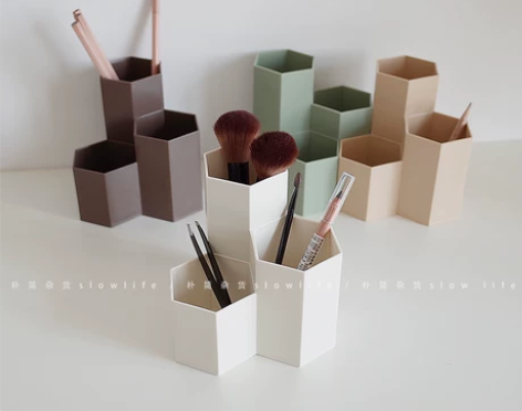 朴简杂货 ins菱形创意笔筒多功能桌面收纳...