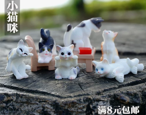 迷你猫咪摆件可爱治愈动物树脂摆饰园艺盆景庭...