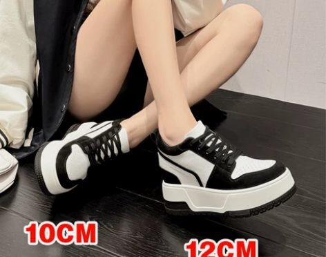 12公分黑白熊猫鞋2023新款真皮10CM...