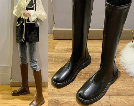 瘦瘦靴马丁靴女英伦风2023新款春秋单靴秋...