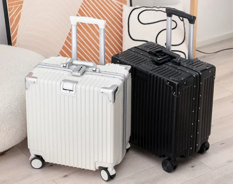 小型行李箱女20寸铝框登机拉杆箱密码旅行箱...