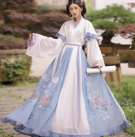 玉术正品汉服女妙菡原创晋制齐腰交领襦裙秋冬...