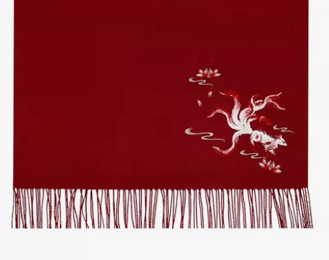 如梦霓裳围巾全新 灵狐出山，暗红灵狐围巾 ...