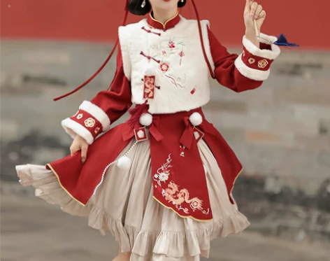 原创一跃成龙汉服女中国风改良日常汉元素连衣...