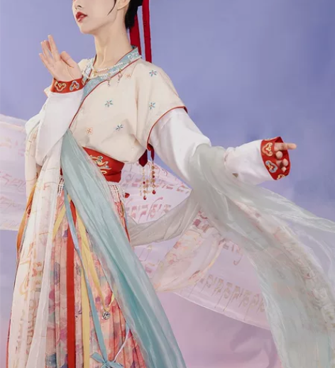 七月夕走秀款 西藏 满绣唐背子印花齐腰褶裙...