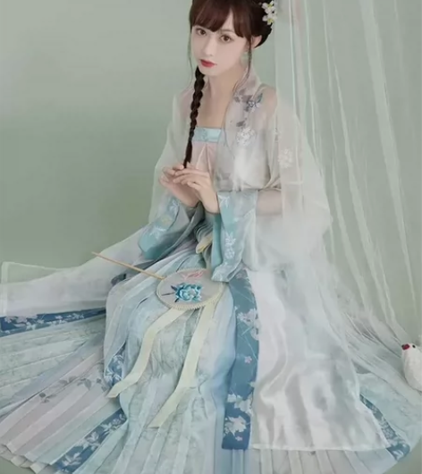 七月夕 绿悦 宋制褙子仿宋抹吊带百褶裙 单...