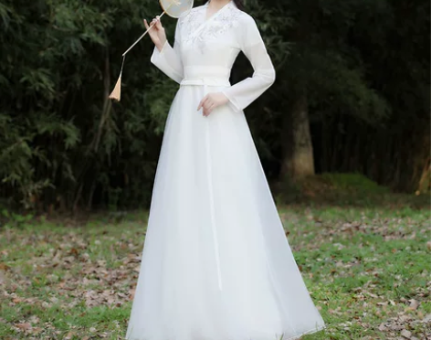 古装白色汉服女飘逸超仙气原创正品中国风秋冬...