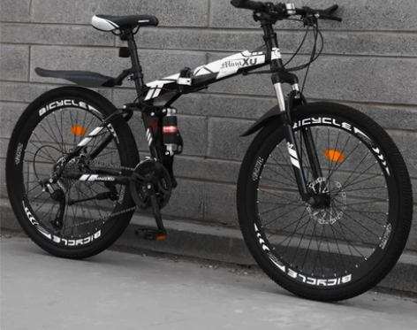 山地折叠越野自行车24/26寸双减震一体轮...