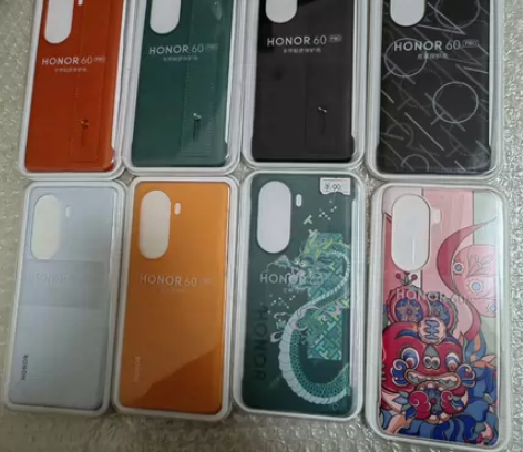 荣耀60pro原装手机壳硅胶手带皮革手机保...