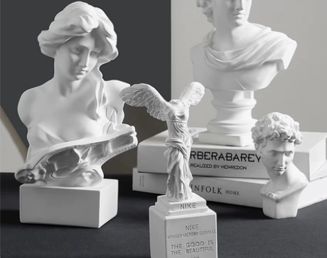 北欧人物雕塑摆件大卫石膏像树脂艺术头像酒柜...