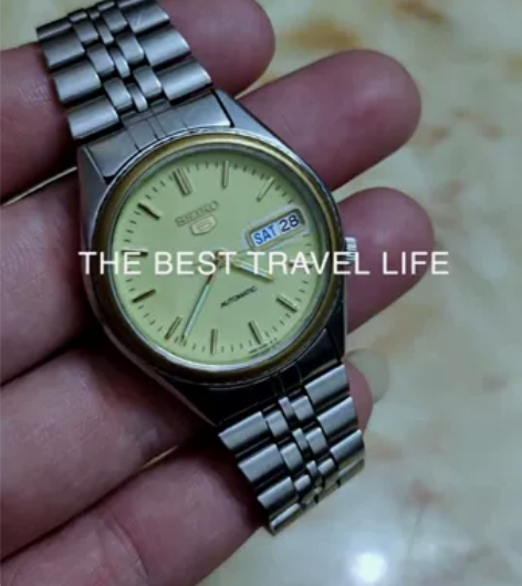 日本SEIKO精工手表 全夜光盘金牙圈 精...