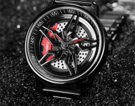 轮毂手表男非机械兰博基尼时来运转布加迪旋转...