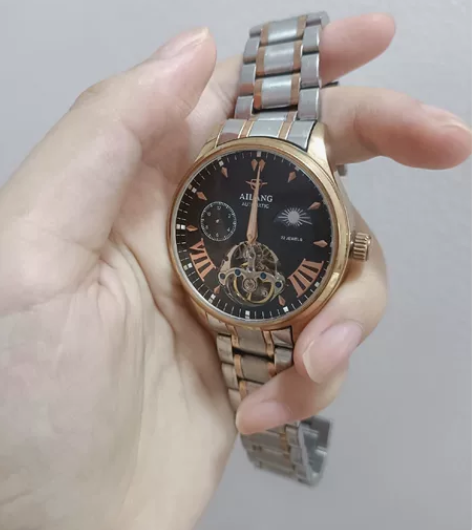 艾浪（AILANG）手表男士全自动镂空机械...