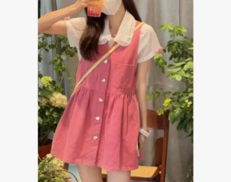 小个子新款高腰复古辣妹裙子网红显瘦连衣裙设...