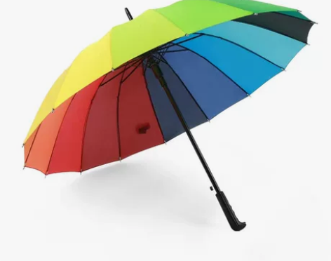搬家急售，16骨超直杆彩虹伞长柄自动 直径...