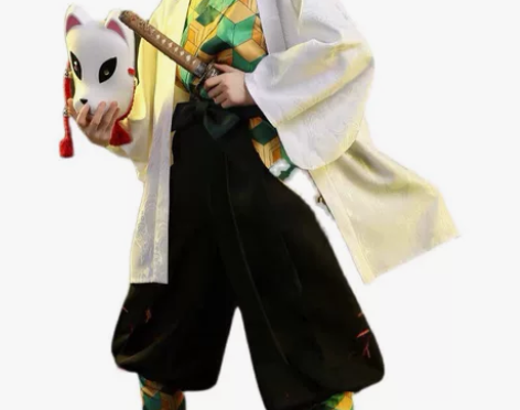 鬼灭之刃cos服锖兔日式和风队服动漫套装c...