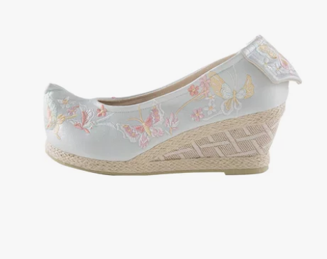 【十三余 小豆蔻儿】[小蝴蝶]平底坡跟弓鞋...