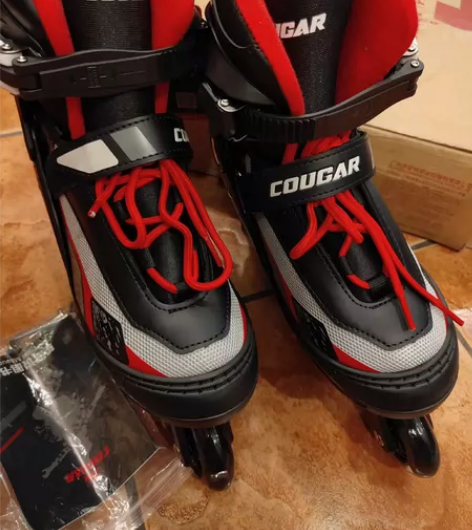 #直排轮滑鞋 美洲狮儿童轮滑鞋女孩溜冰鞋初...