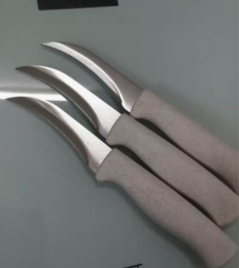 全新简约风家用不锈钢水果刀弯刀切割香蕉西瓜...