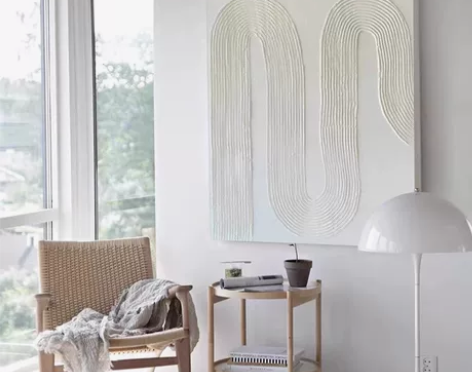 手绘油画客厅餐厅简约挂画玄关过道抽象肌理立...