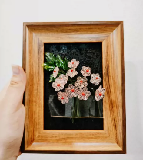 vintage料器摆花，vintage花器...