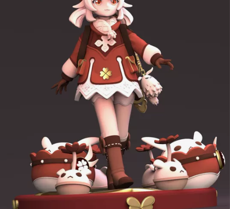 原神可莉3D打印模型定制，stl数据文件图...