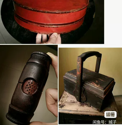 清代竹雕蛐蛐罐+民国大漆糖果盒+清文房木提...