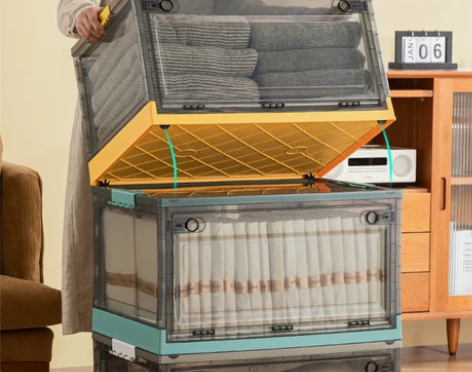 清仓折叠收纳箱加厚收纳双开门收纳箱仓翻盖收...