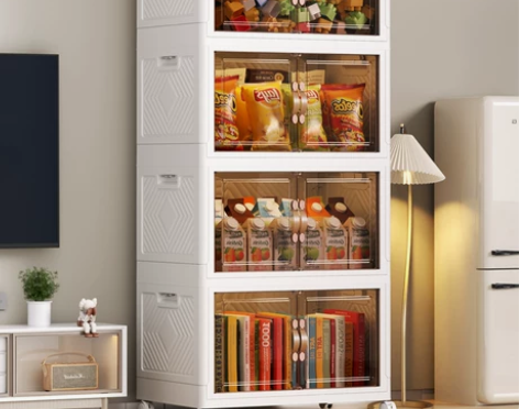 收纳柜储物柜简易衣柜卧室家用置物架柜零食玩...