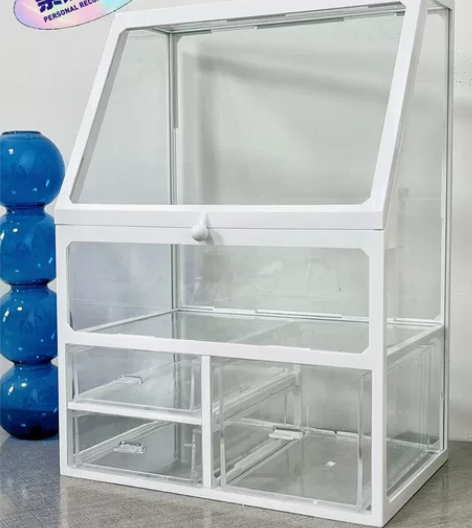 【捡漏！】大容量玻璃化妆收纳盒防尘护肤品口...