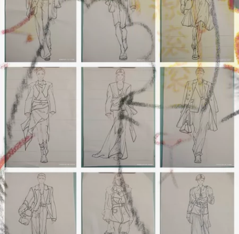 服装设计专业，师承玄月 a4线稿马克笔手绘...