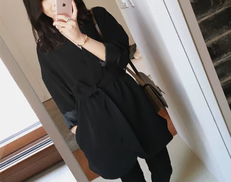 MRS 设计系列/经典跨界版型宽松落肩腰带...