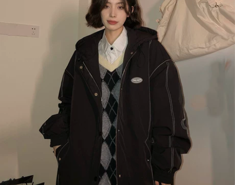 ?吵吵家连帽棉衣棉服女春秋季韩版宽松休闲图...