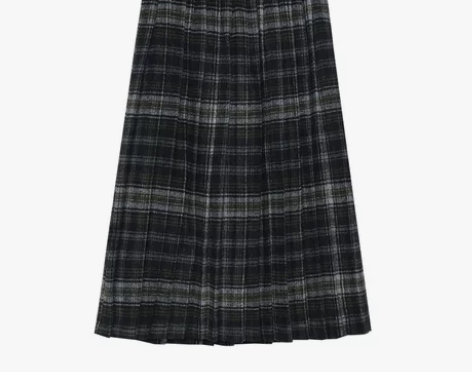 午睡自制 日系格子半身裙女秋冬百搭学院风甜...