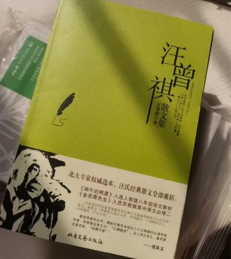 汪曾祺 散文集  几页荧光笔标注    汪...